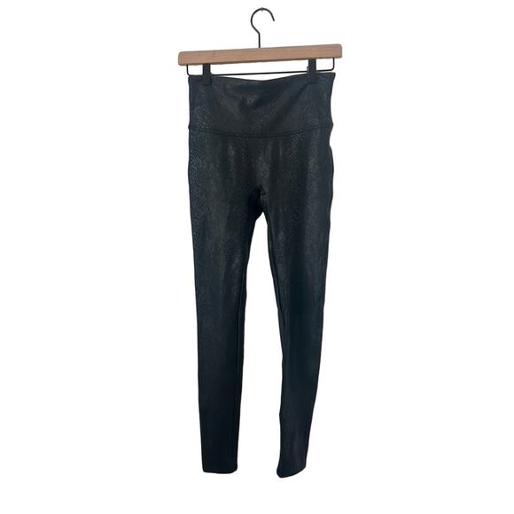 SPANX Faux Leather Foiled Snake Leggings - Picture 2 of 4